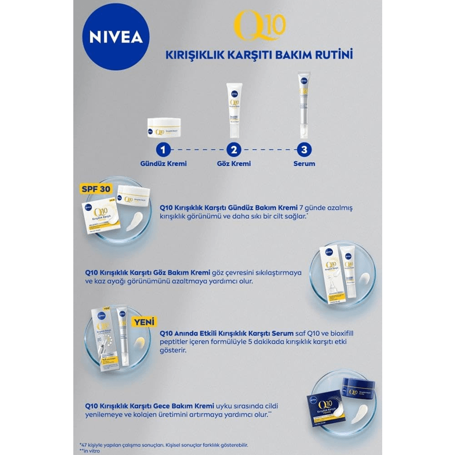 Nivea Q10 Power Kırışık Karşıtı +Sıkılaştırıcı Göz Bakım Kremi 15ml