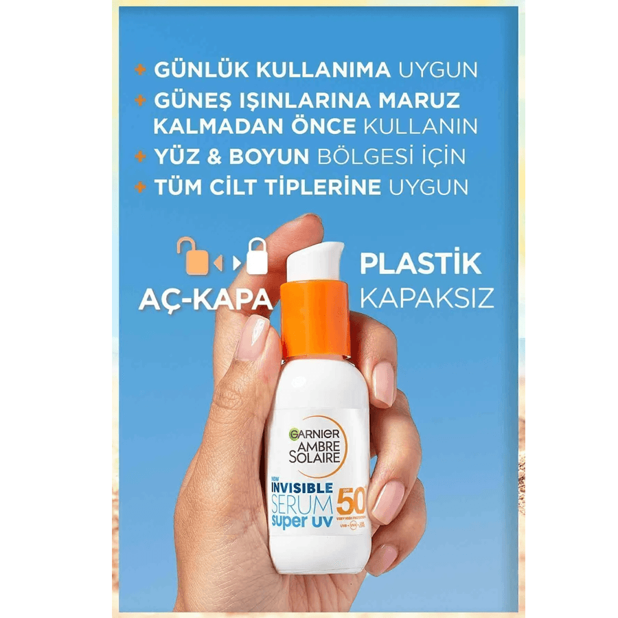 Garnier Ambre Solaire Invisible Süper UV Spf50 30ml-Güneş Koruyucu Serum