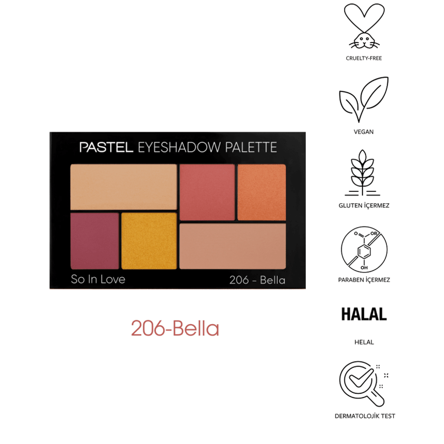 Pastel Eyeshadow Palette So In Love-Far Paleti 206 Bella