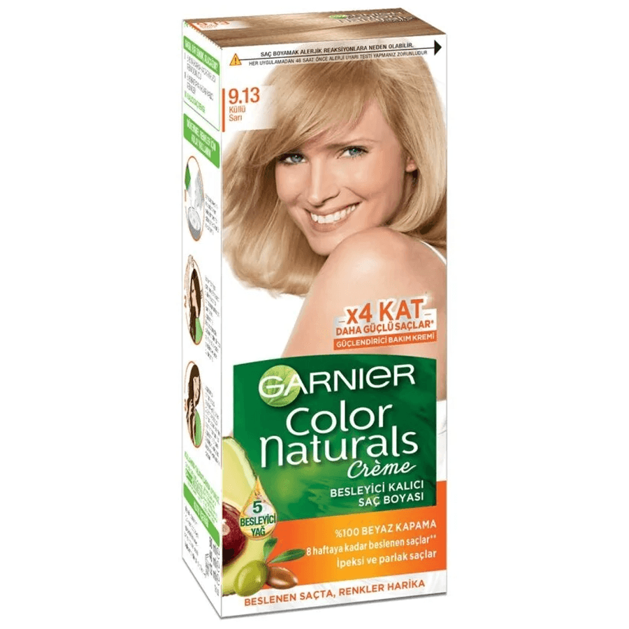 Garnier Color Naturals Creme 9,13 Koyu Açık Küllü Sarı-Saç Boyası