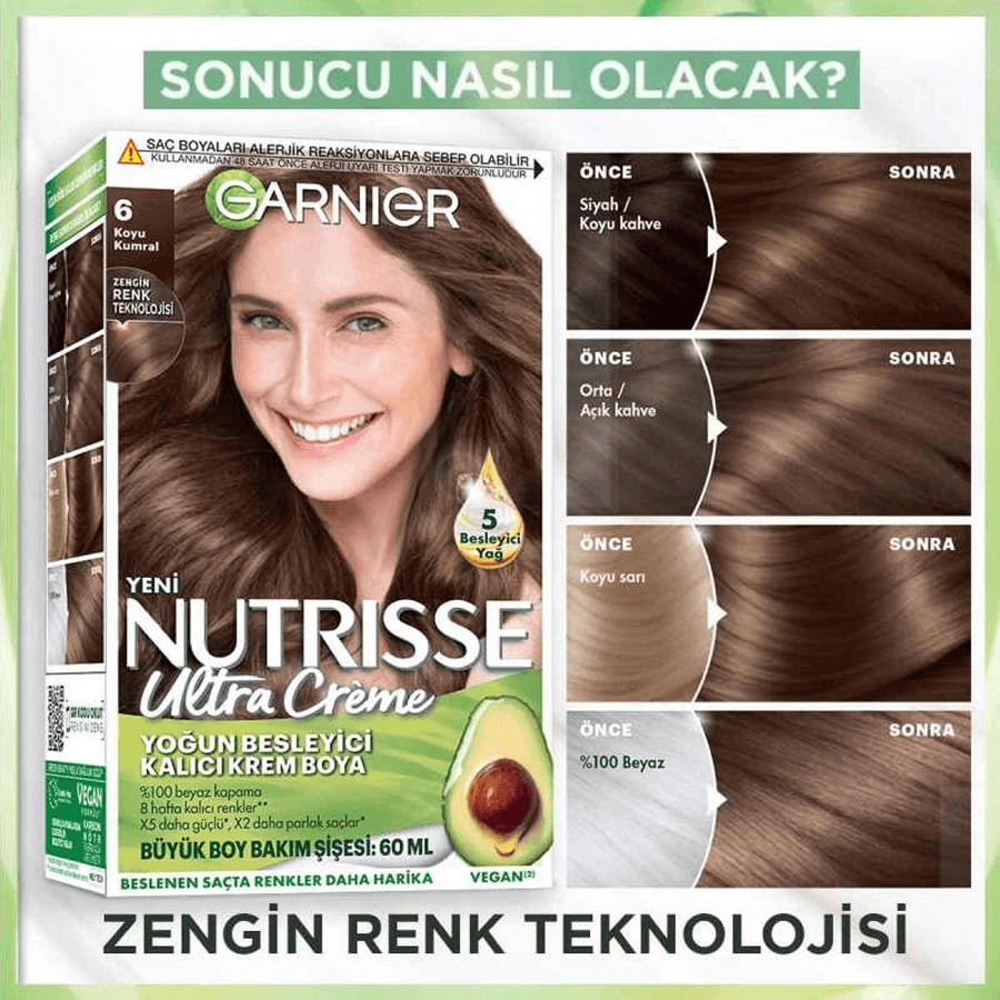 Garnier Nutrisse Ultra Creme 6 Koyu Karamel-Saç Boyası