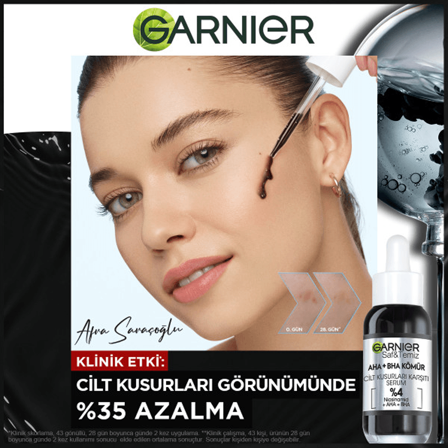 Garnier AHA+BHA Kömür Cilt Kusurları Karşıtı Serum 30ml