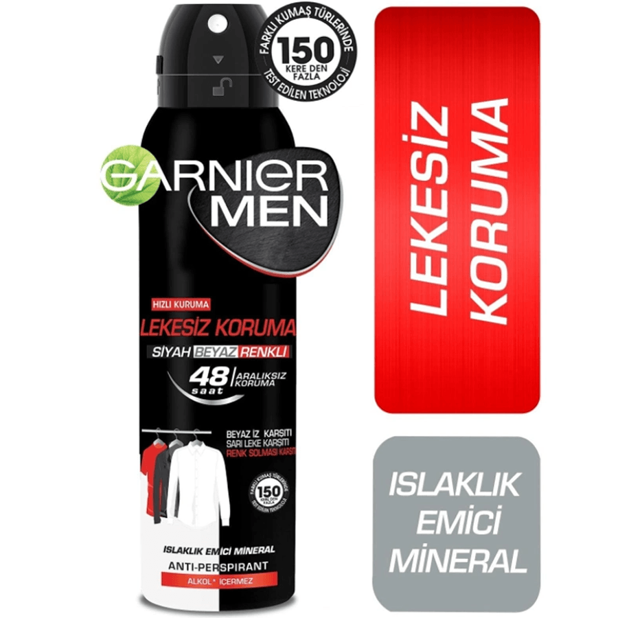 Garnier Men Lekesiz Koruma Deodorant Sprey 150ml-Hızlı Kuruma