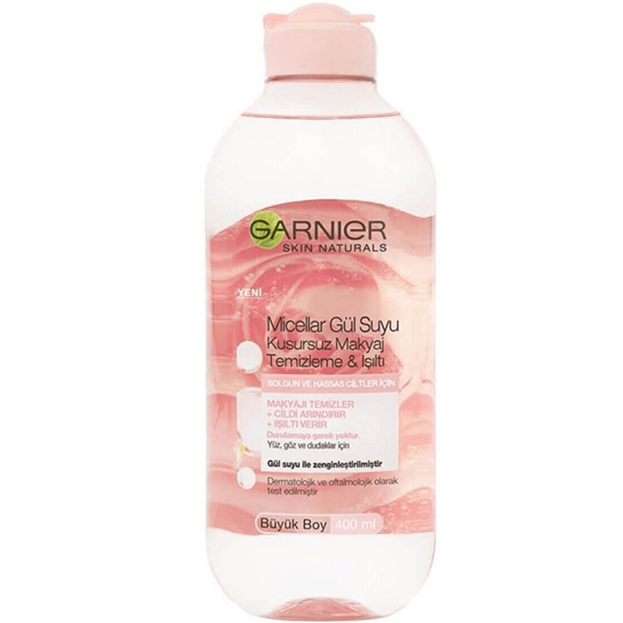 Garnier Micellar Gül Suyu Makyaj Temizleme Suyu 400ml-Yüz,Göz ve Dudak İçin