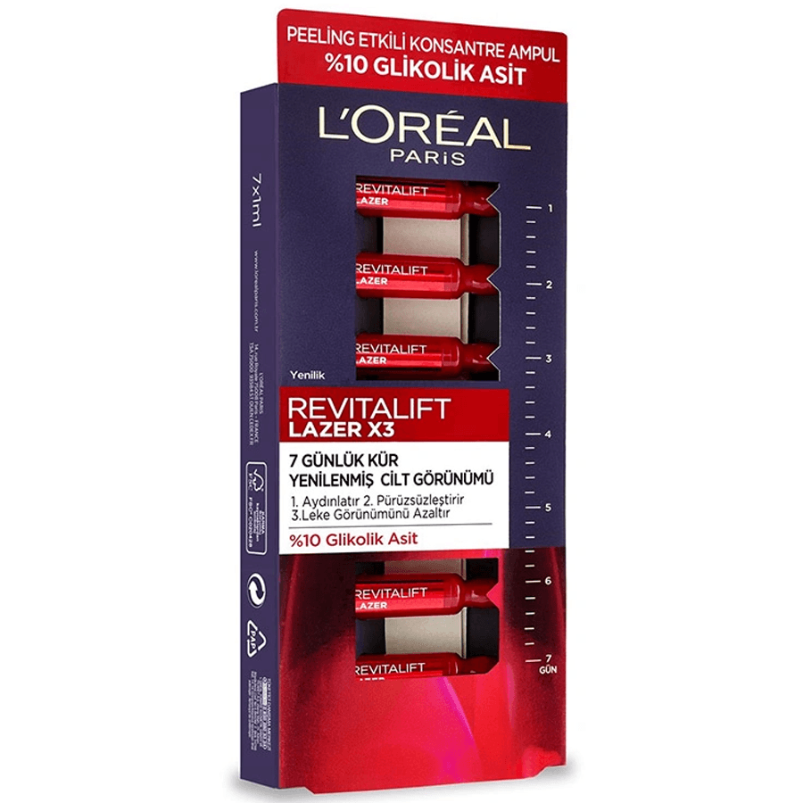 Loreal Paris Revitalift Lazer x3 7 Günlük Kür Peeling Etkili Ampul-7 Adet x 1ml