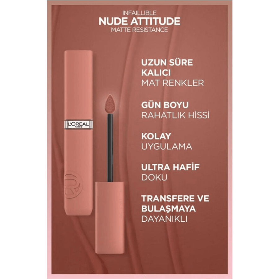 Loreal Paris  Infaillible Matte Resistance Liquid Lipstick Likit Mat 635 Worth It Medium