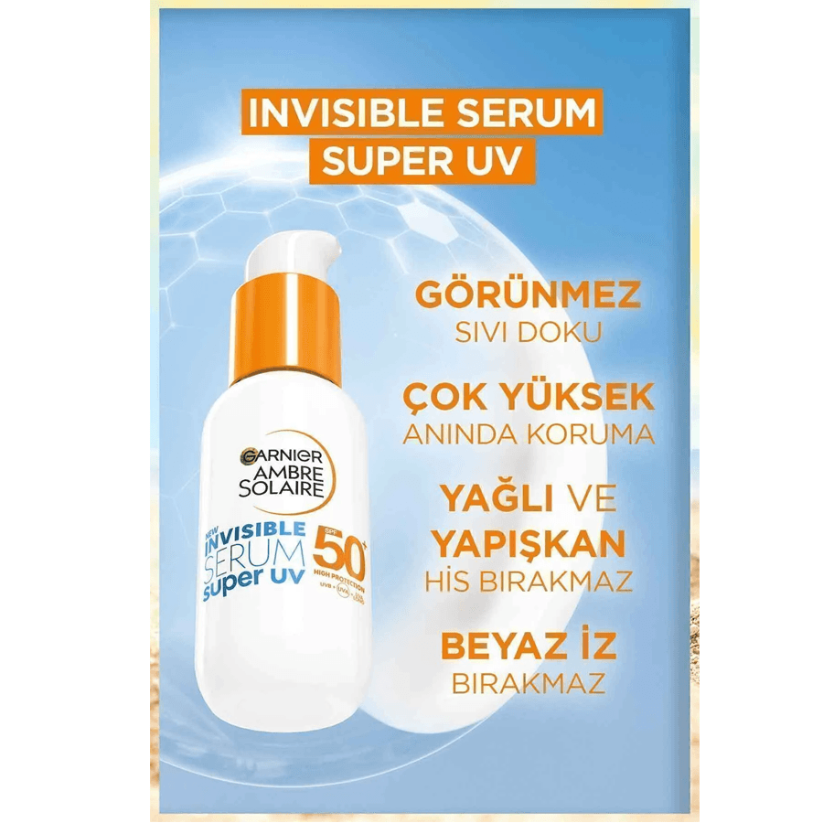 Garnier Ambre Solaire Invisible Süper UV Spf50 30ml-Güneş Koruyucu Serum