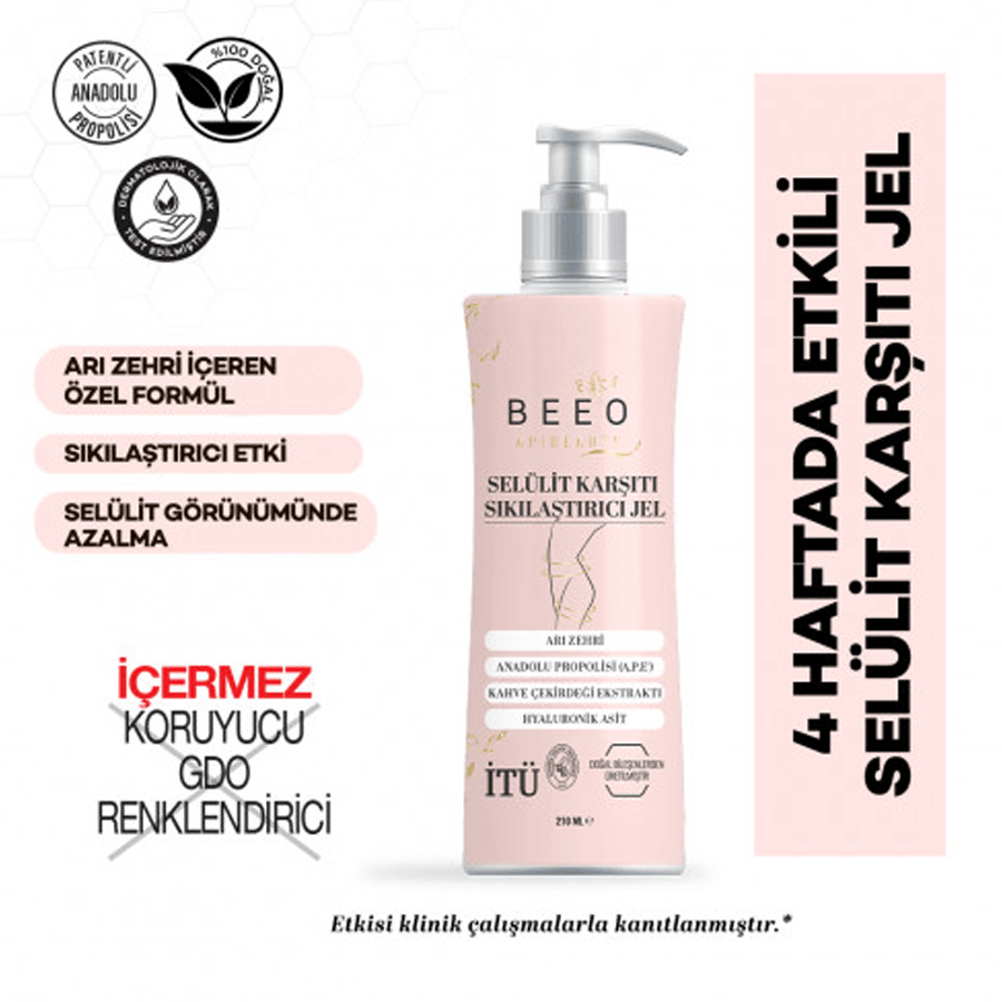 Beeo Arı Zehirli Selülit Karşıtı Sıkılaştırıcı ve İnceltici Jel Krem 220ml