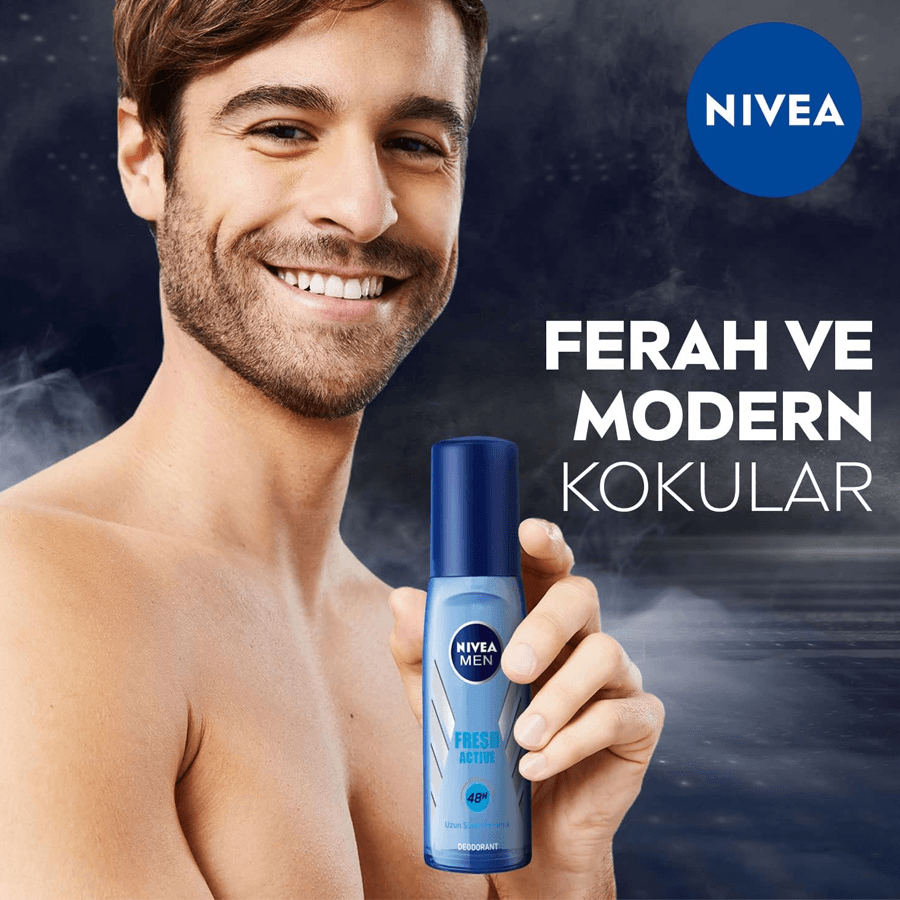 Nivea Men Fresh Active Pump Sprey 75ml-Uzun Süren Ferahlık