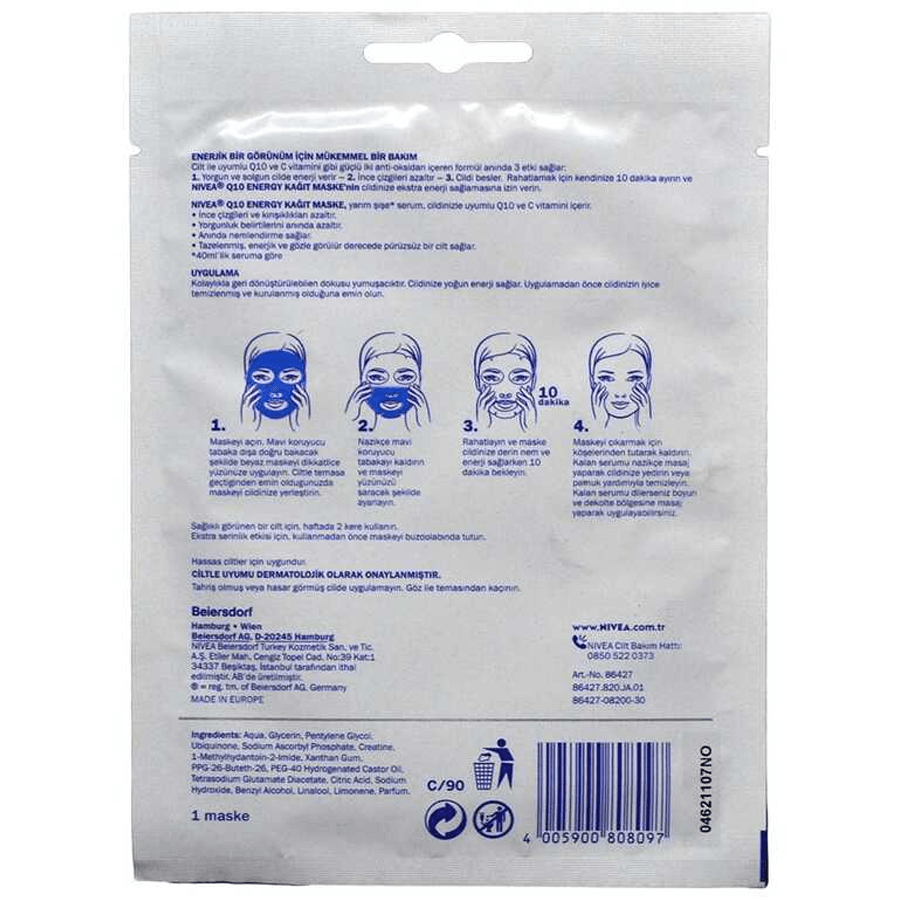 Nivea Q10 Energy Kağıt Maske 1adet