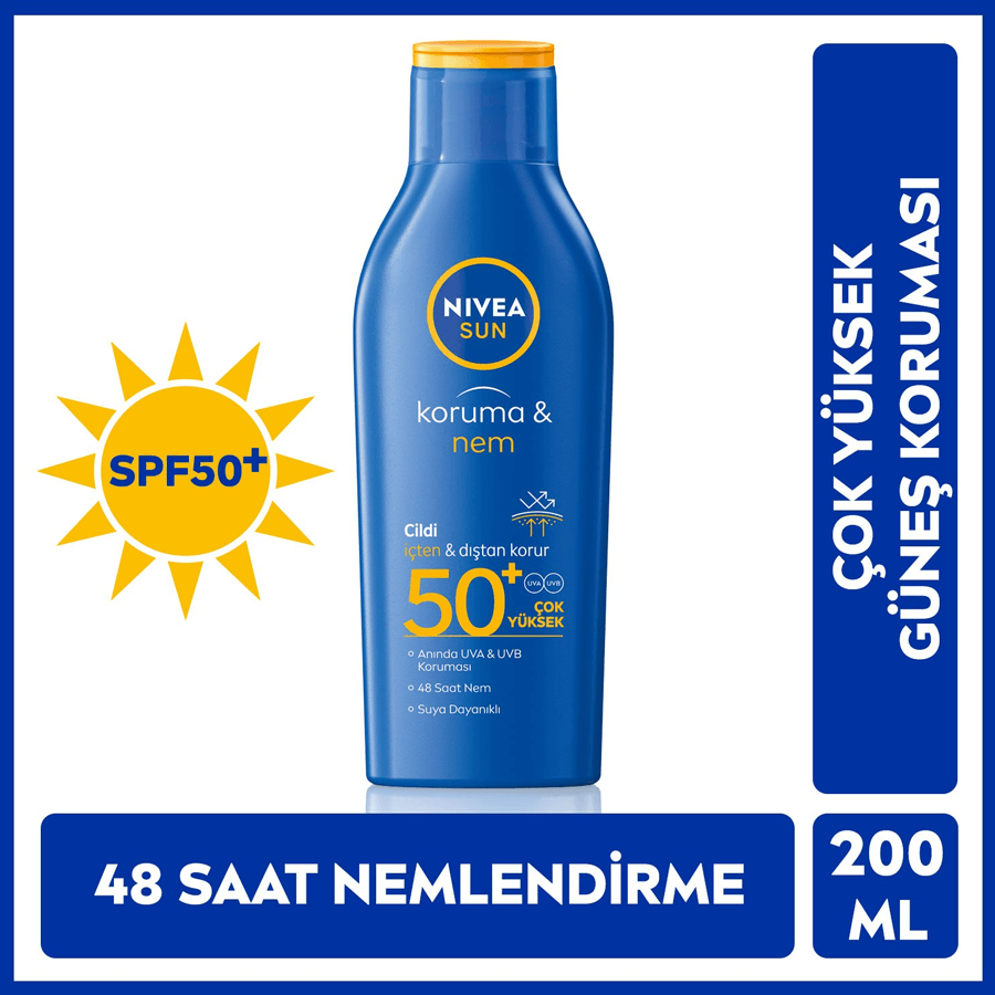 Nivea Sun Koruma ve Nem Güneş Losyonu 200ml-Suya Dayanıklı