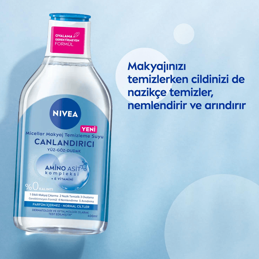 Nivea Canlandırıcı Micellar Makyaj Temizleme Suyu 400ml-Yüz Göz ve Dudak