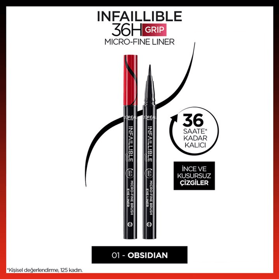 Loreal Paris Infaillible 36H Grip Micro Fine Eyeliner-01 Obsidian Siyah