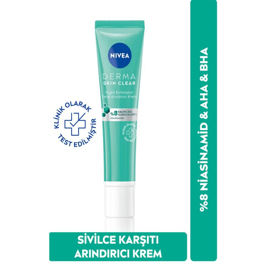 Nivea Derma Skın Clear Night Exfoliator 40ml-Gece Arındırıcı Krem