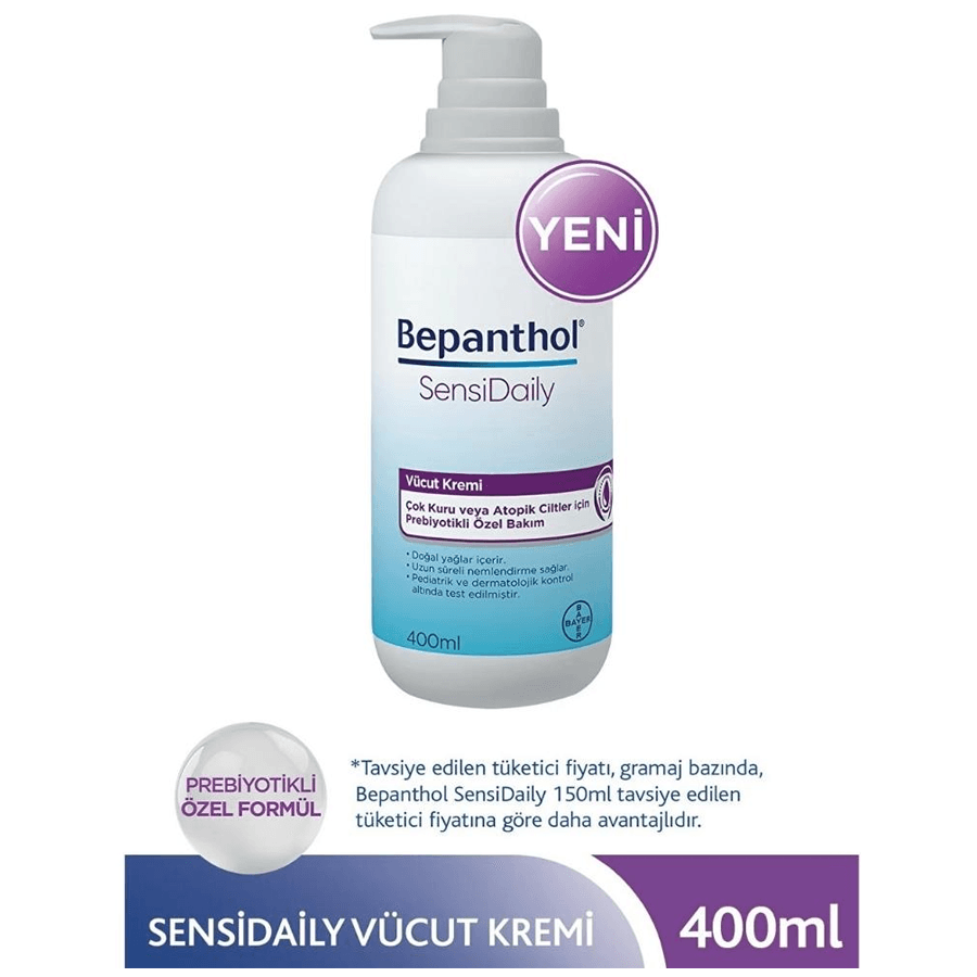 Bepanthol SensiDaily Vücut Kremi 400ml-Kuru ve Atopik Cilt