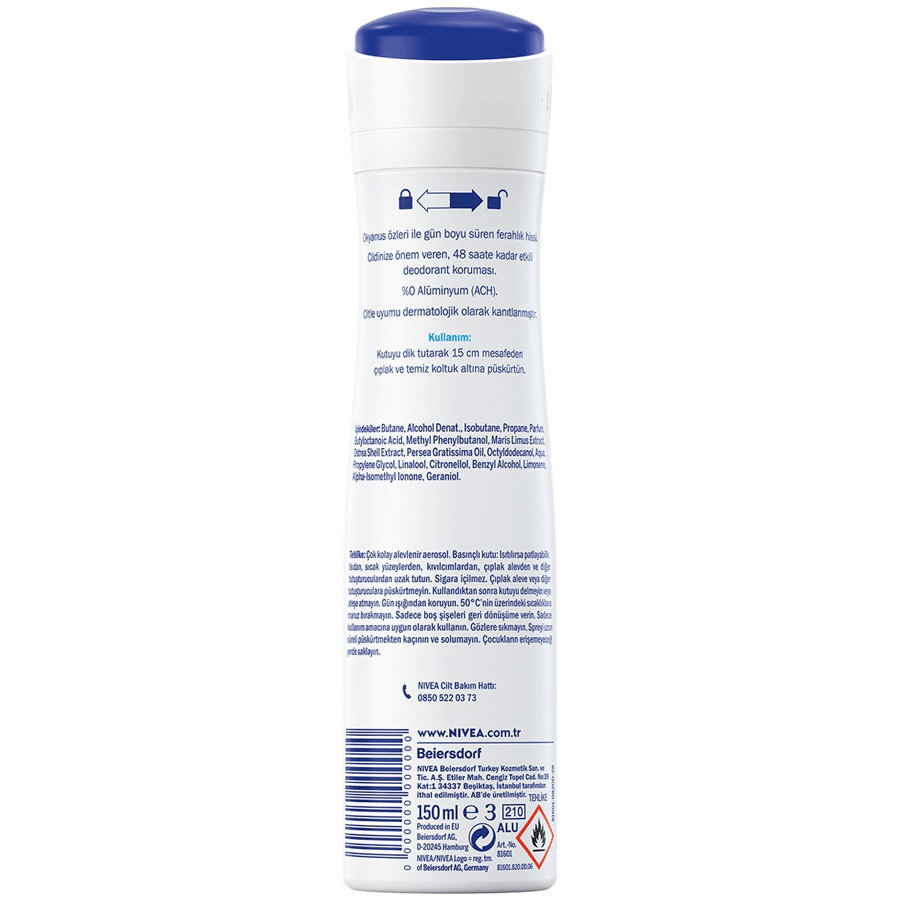 Nivea Fresh Natural Sprey 150ml-Uzun Süren Ferahlık