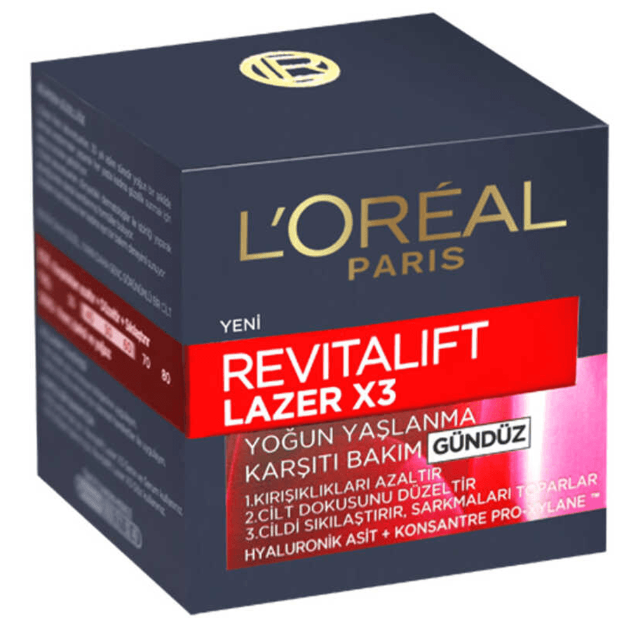 Loreal Paris Revitalift Lazer x3 Yoğun Yaşlanma Karşıtı Gündüz Bakım Kremi 50ml