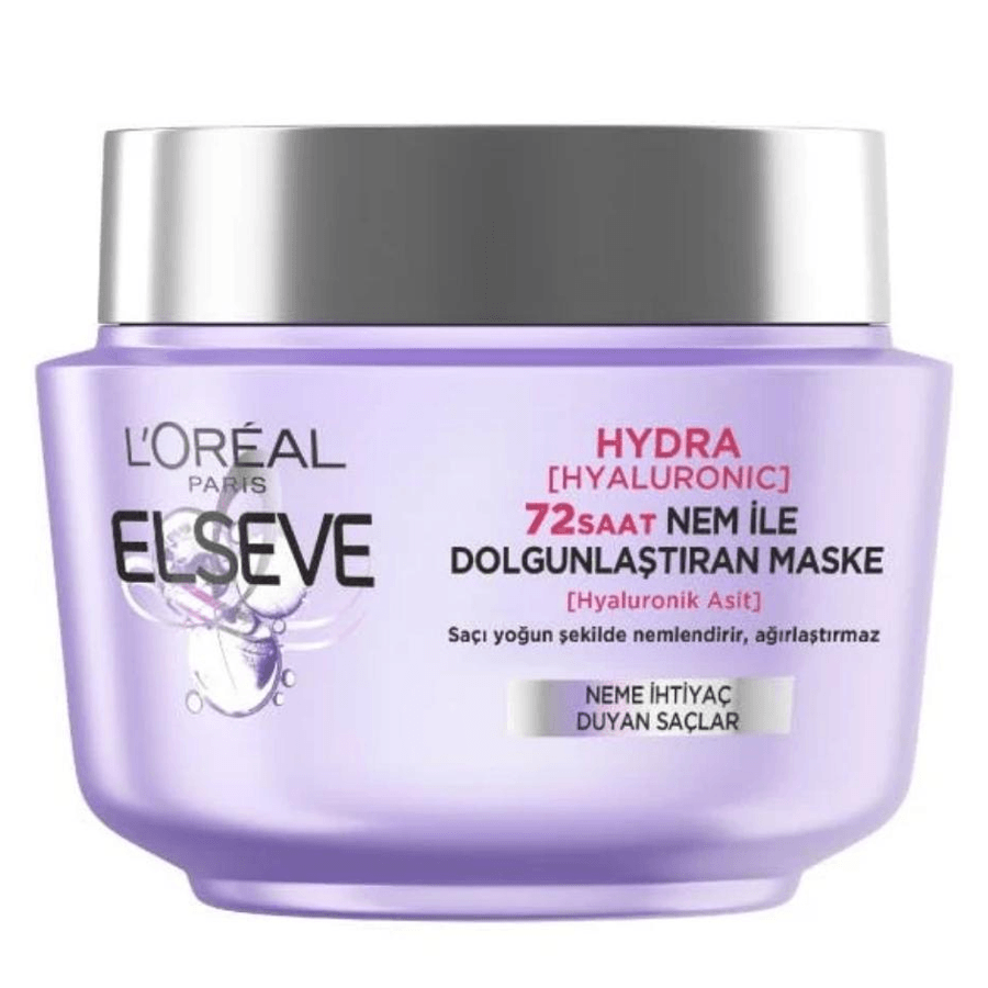 Loreal Paris Elseve Hydra Hyaluronic 72 Saat Nem ile Dolgunlaştıran Saç Maskesi 300ml