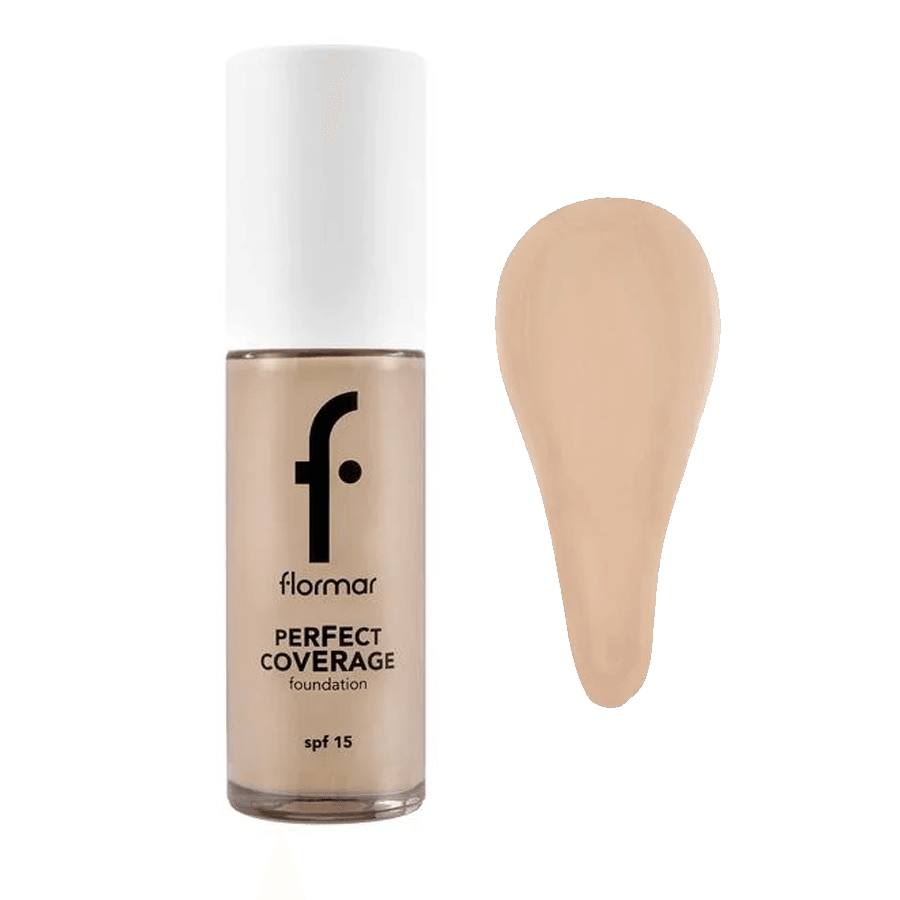 Flormar Perfect Coverage Yüksek Pigmentli & Yarı Parlak Bitişli SPF15 Fondöten 30gr