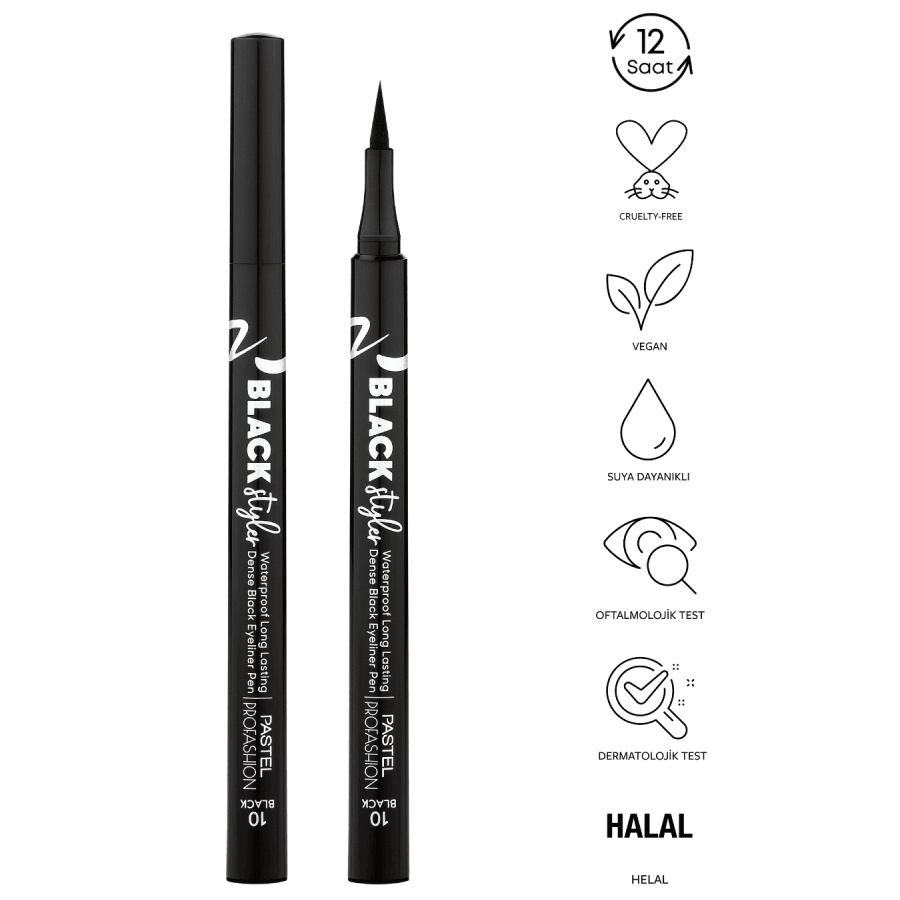 Pastel Black Styler Waterproof Eyeliner Pen-Eyeliner Kalemi 10 Black