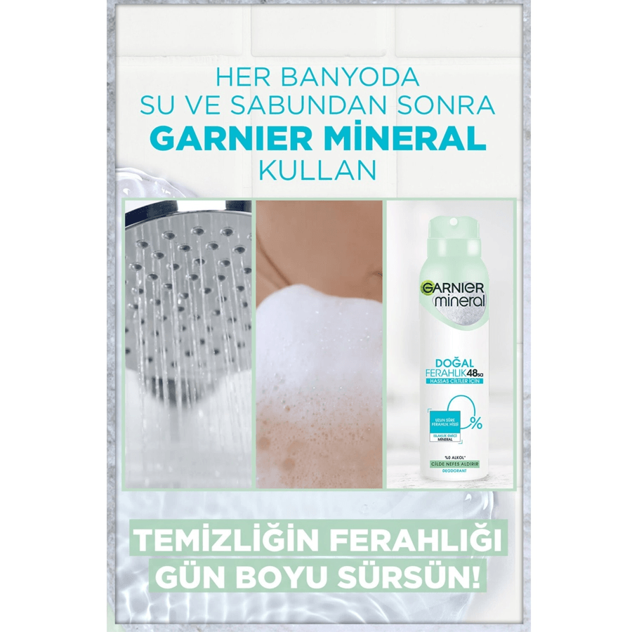 Garnier Mineral Dogal Ferahlık Sprey Deodorant 150ml-Uzun Süre Kalıcı