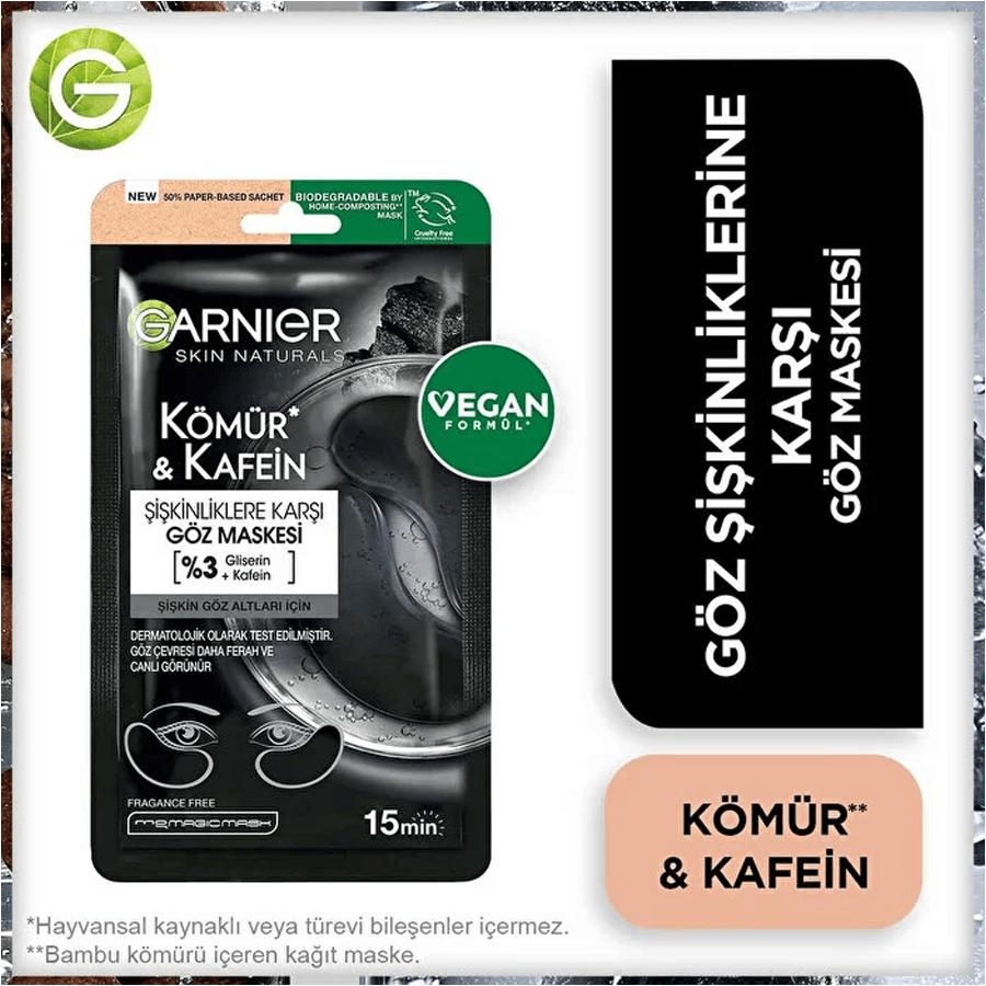 Garnier Kömür +Kafeın Göz Maskesi 1 adet
