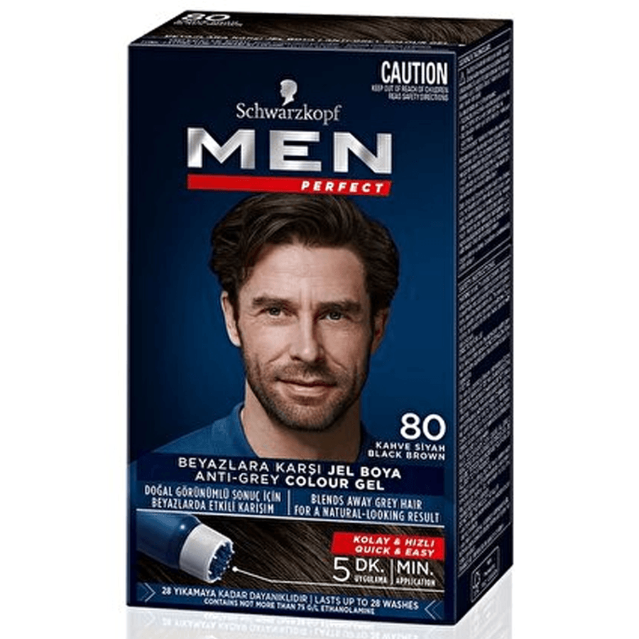 Schwarzkopf Men Perfect Jel Saç Boyası 80 Kahve Siyah