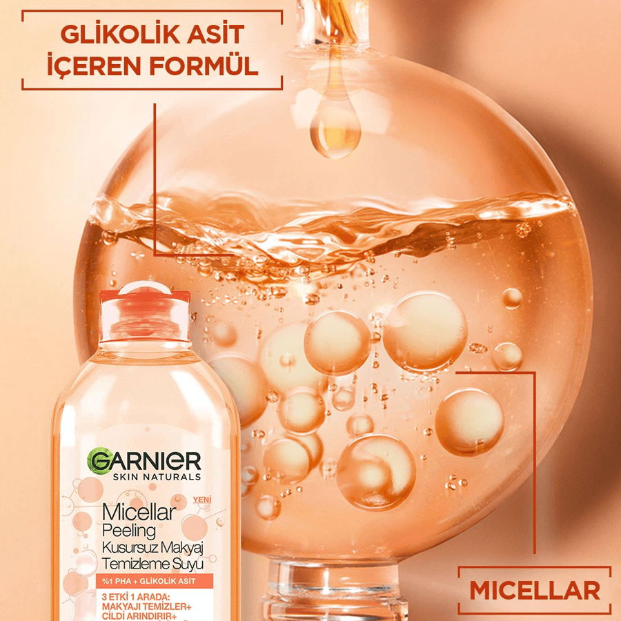 Garnier Micellar Peeling Kusursuz Makyaj Temizleme Suyu 400ml-Misel Su