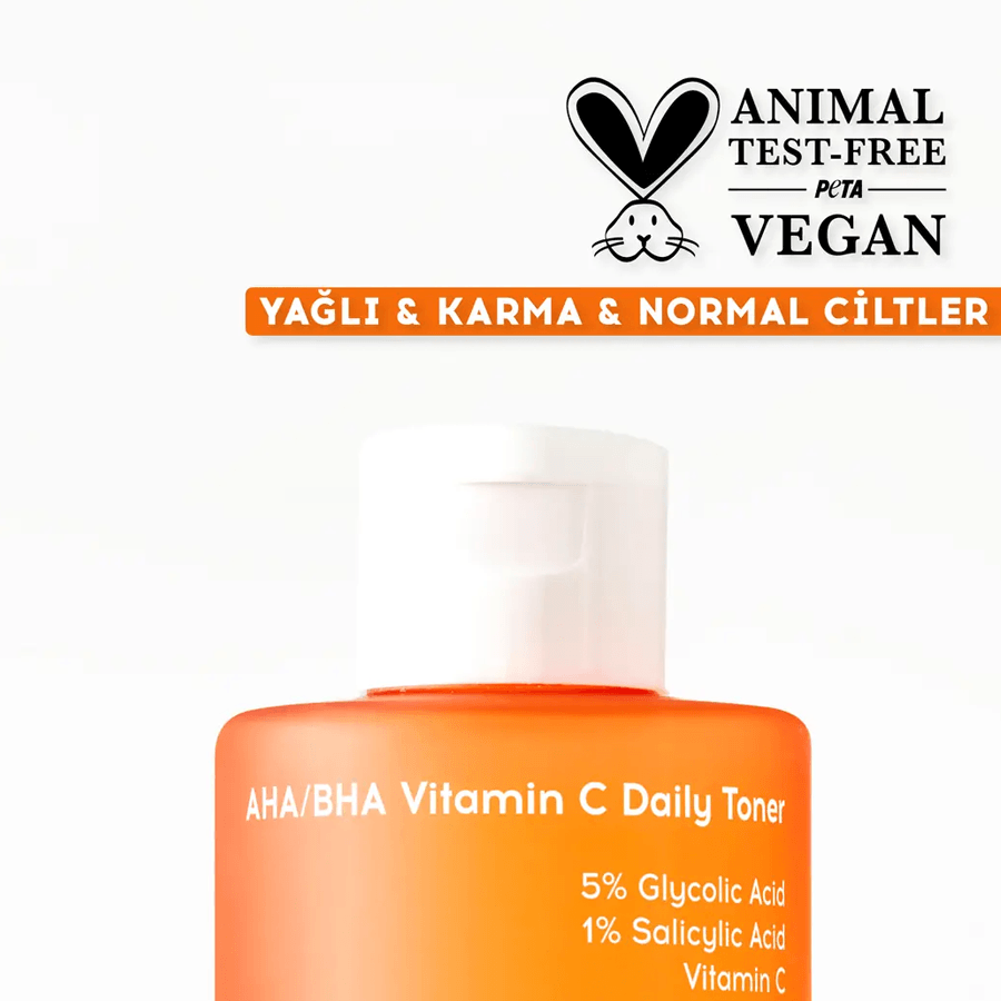 Cream Co. AHA BHA Vitamin C Daily Toner 200ml-Peeling Etkili