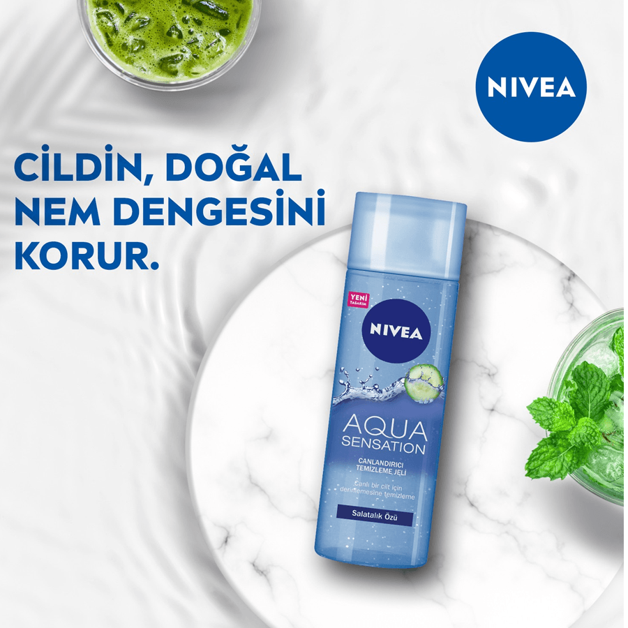 Nivea Aqua Sensation Canlandırıcı Yüz Temizleme Jeli 200ml-Salatalık Özlü