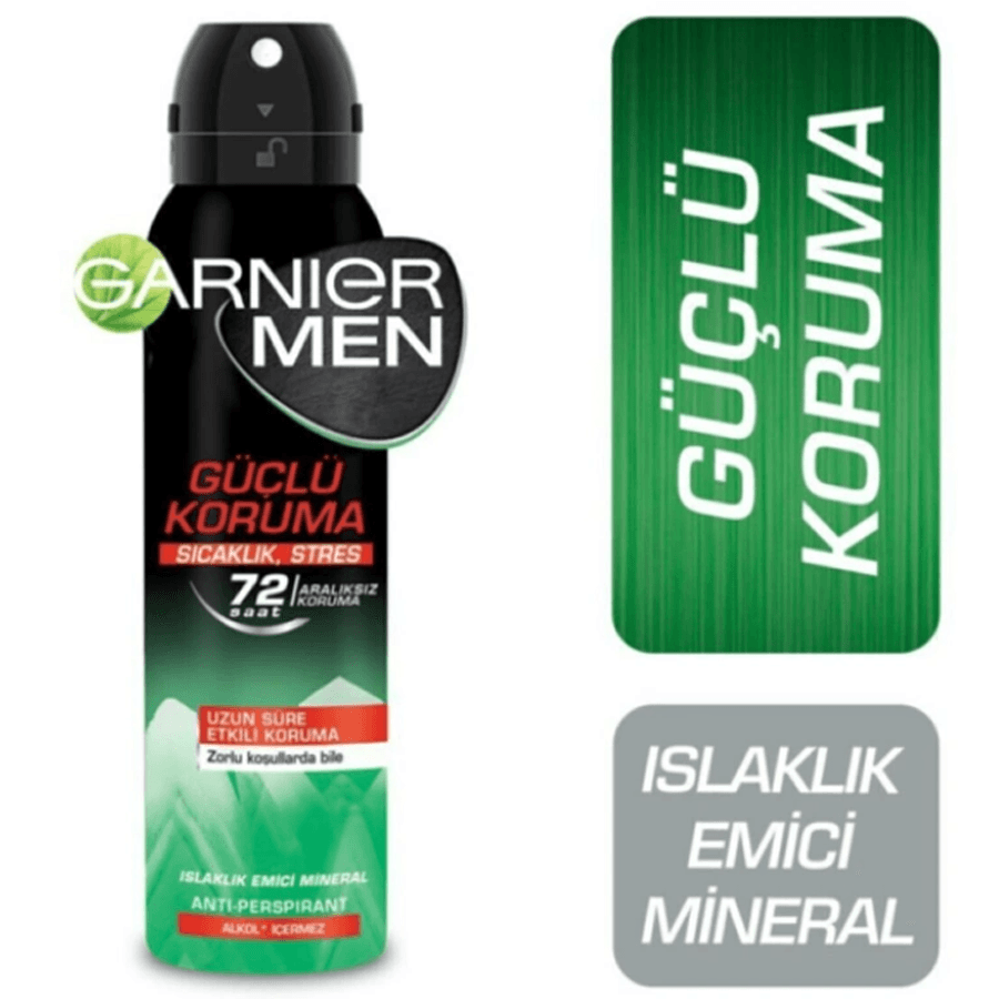 Garnier Men Güçlü Koruma Deodorant Sprey 150ml-Islaklık Emici