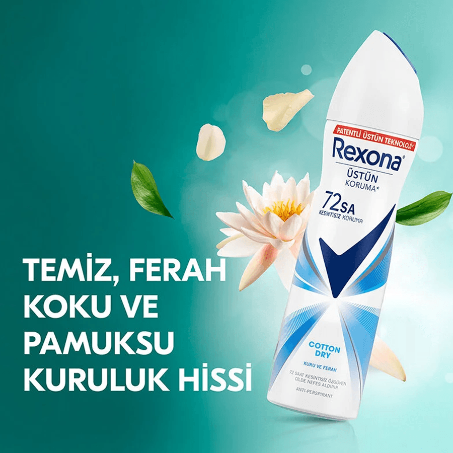 Rexona Cotton Dry Antiperspirant Kadın Sprey Deodorant 150ml