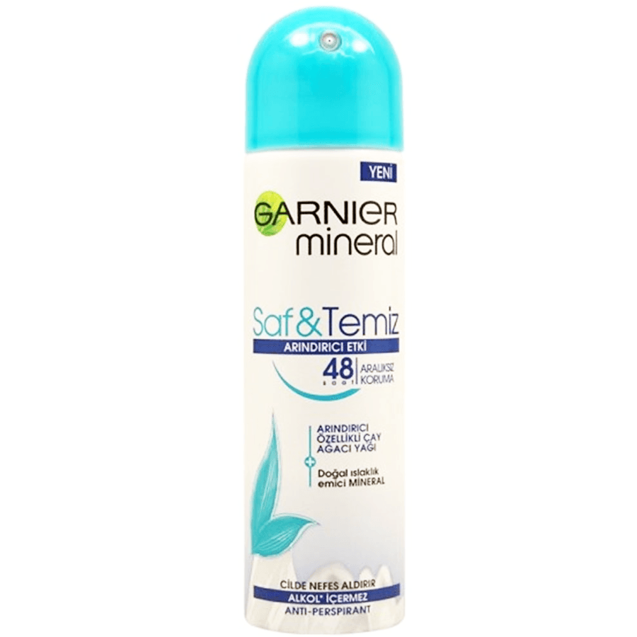 Garnier Mineral Saf & Temiz Deodorant Sprey 150ml-Terleme Karşıtı