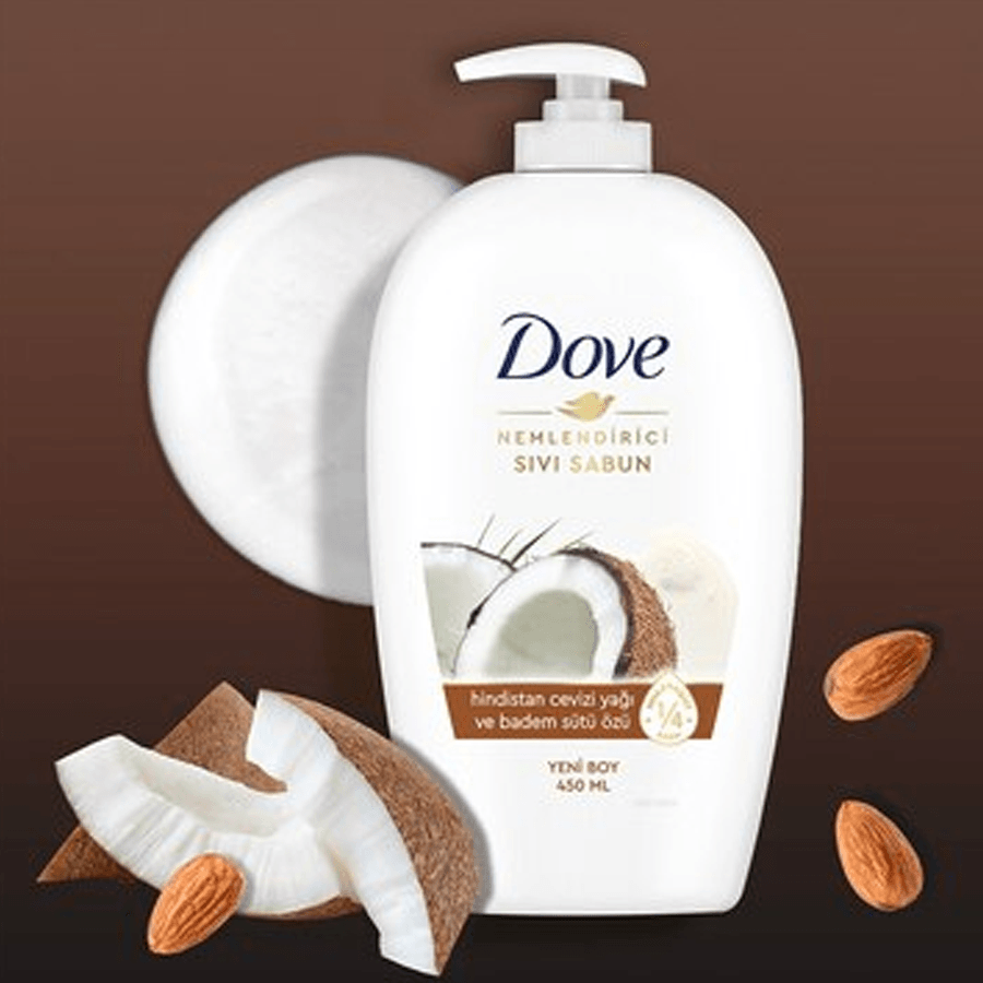 Dove Nemlendirici Sıvı Sabun HindistanCevizi Yağı Badem Sütü 450ml