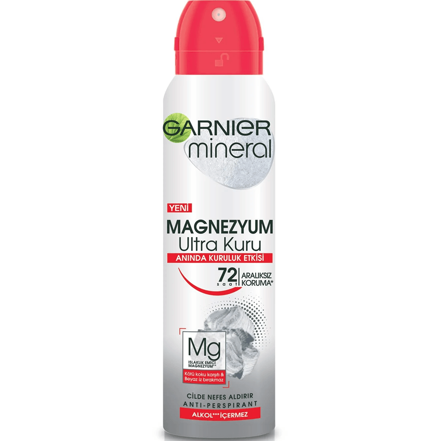 Garnier Magnezyum Ultra Kuru Deodorant Sprey 150ml-Aralıksız Koruma