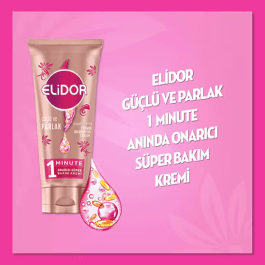 Elidor Superblend 1 Minute Güçlü ve Parlak Süper Saç Kremi 170ml-E Vitamini ve Kolajen