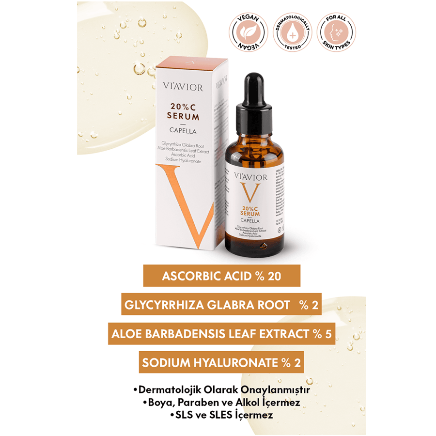 Viavior Capella 20 %C Serum 30ml-Kırışıklık Serumu