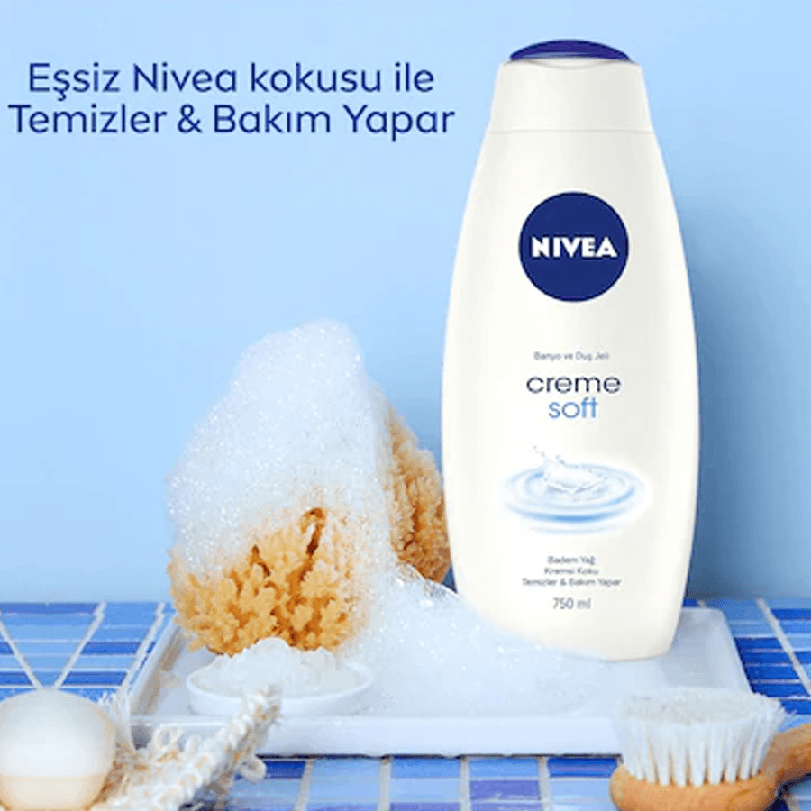 Nivea Creme Soft Banyo ve Duş Jeli 500ml-Badem Yağlı Duş Jeli