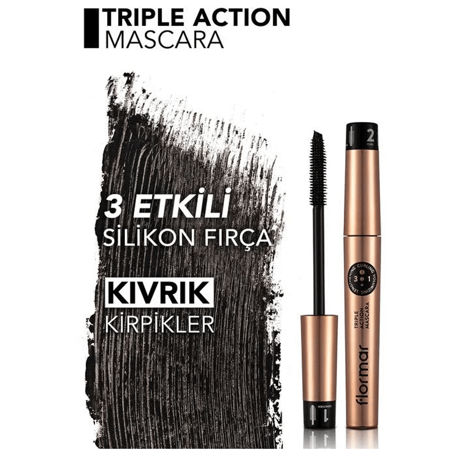 Flormar Triple Action Mascara 8ml-3 Etkili Maskara