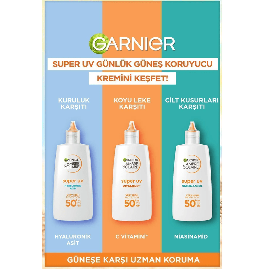 Garnier Ambre Solaire Super UV Vitamin C SPF 50+ 40ml-Leke Karşıtı Güneş Koruyucu