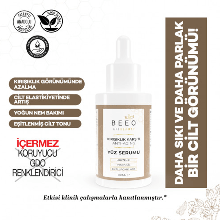 Beeo Api Beauty Arı Zehirli Propolisli Anti-Aging Yüz Bakım Serumu 30ml