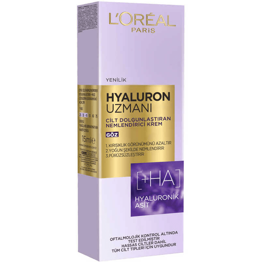 Loreal Paris Hyaluron Uzmanı Cilt Dolgunlaştıran Nemlendirici Göz Kremi 15ml