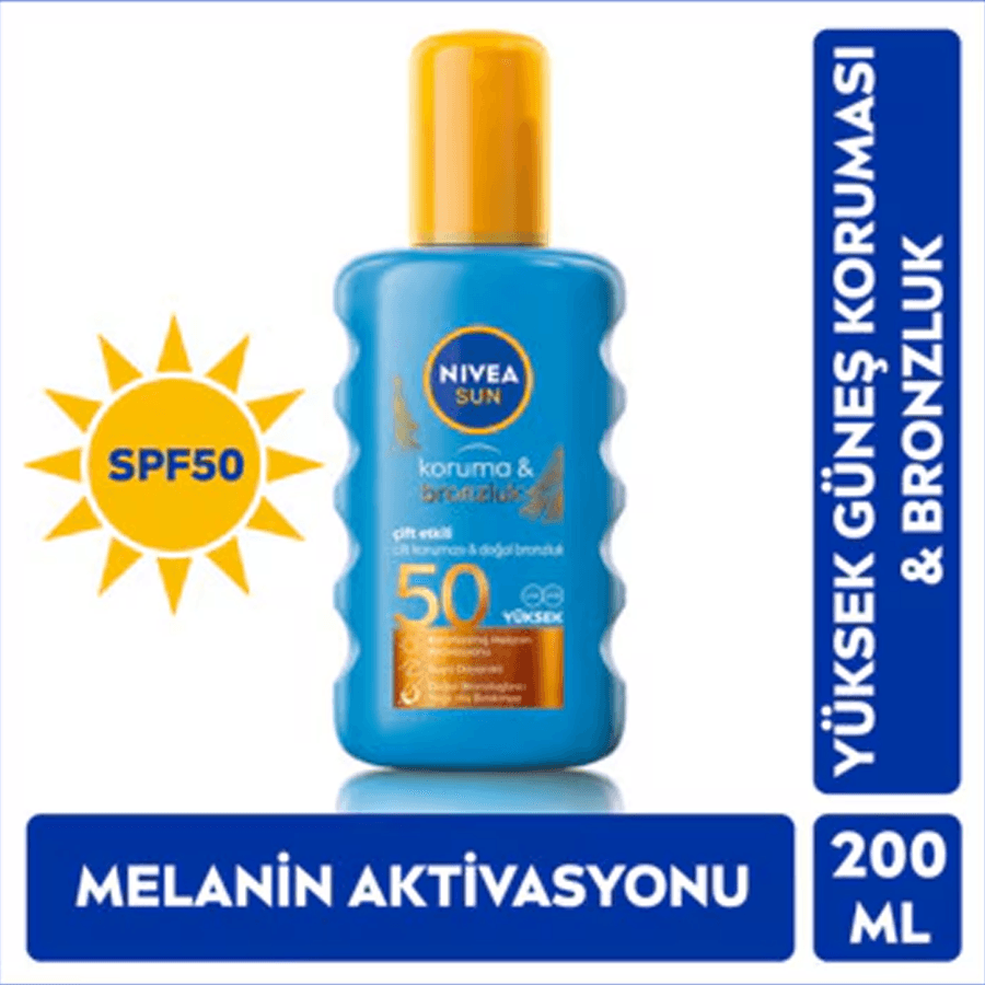 Nivea Bronzluk Arttırıcı Güneş Spreyi Gkf 50 200ml-Çift Etkili Koruma