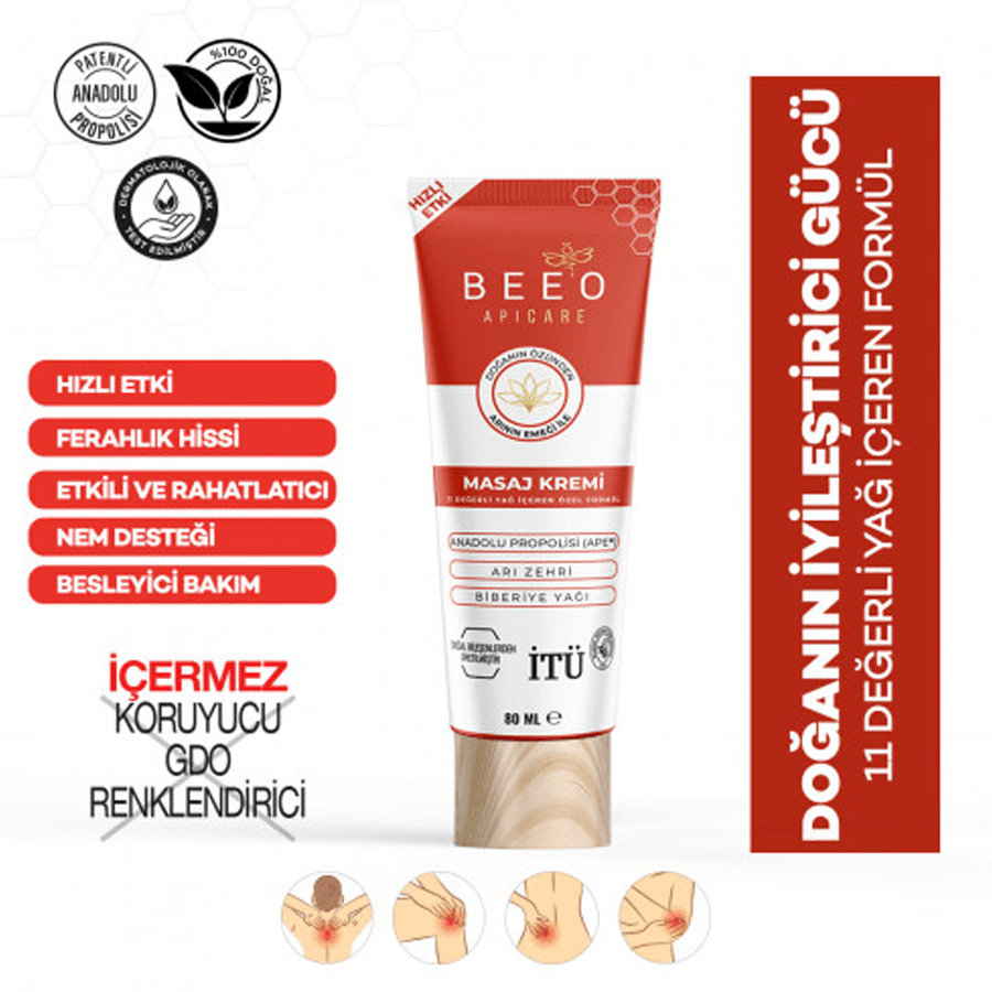 Beeo ApiCare Arı Zehirli Propolisli Masaj Kremi 80ml