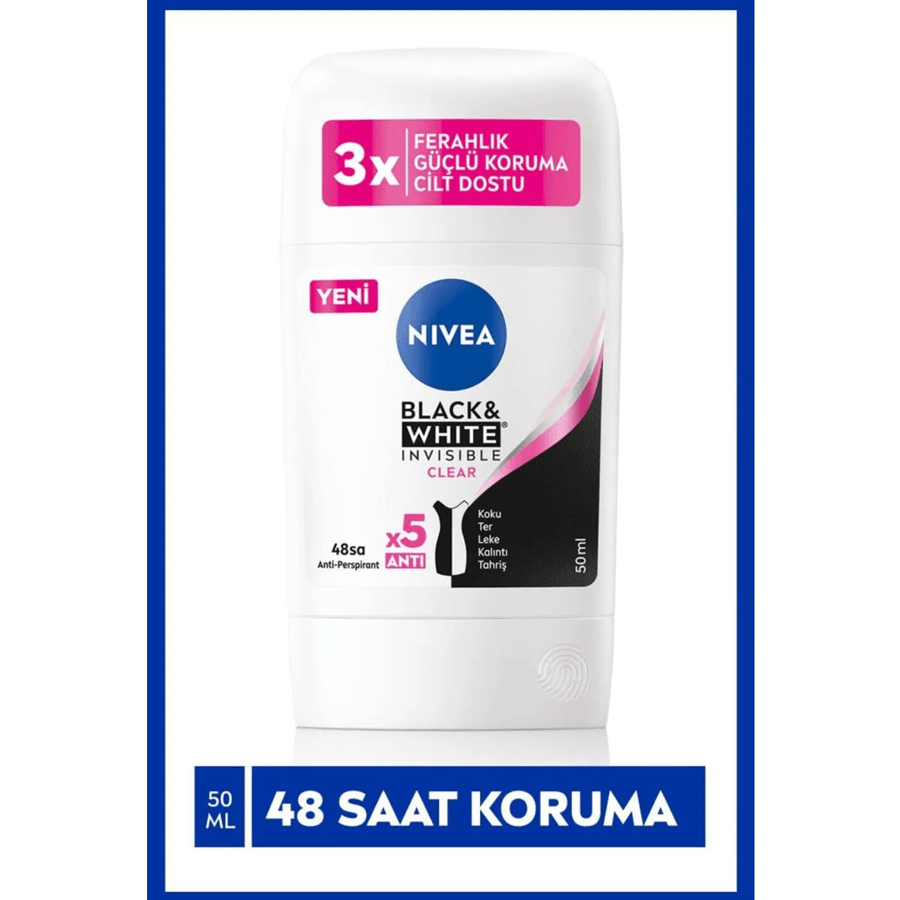 Nivea Invısible Black&White Clear Stick 50ml-Etkili Koruma