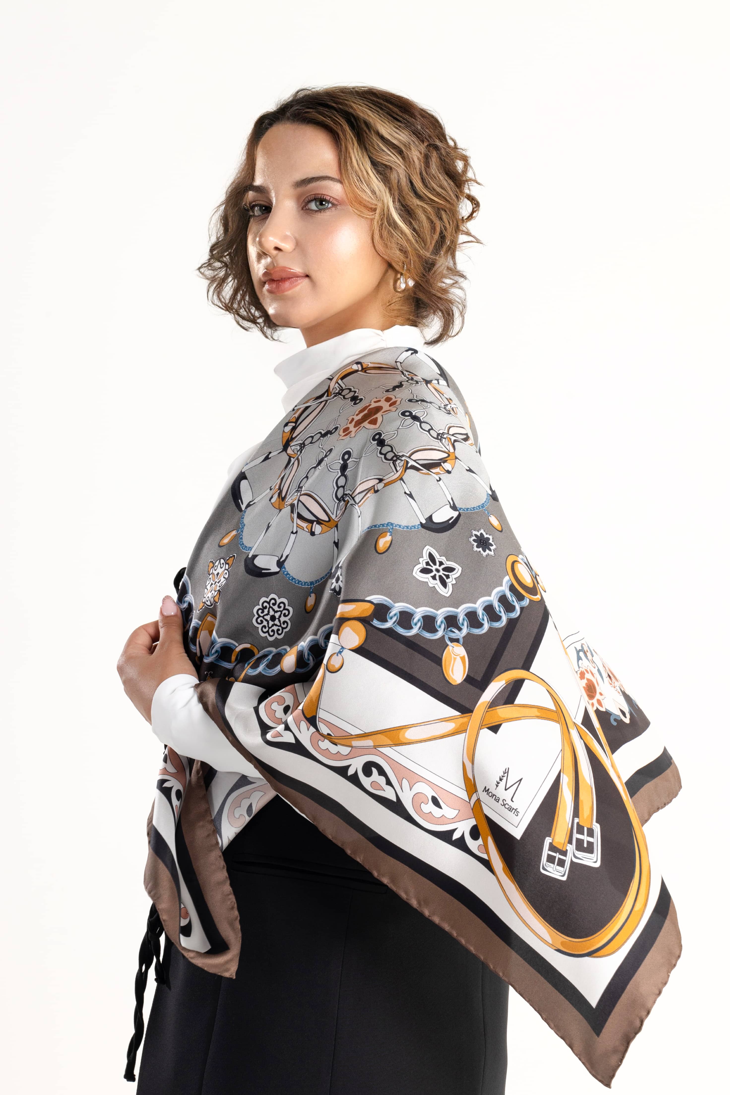 Velora Desen Twill İpek Eşarp