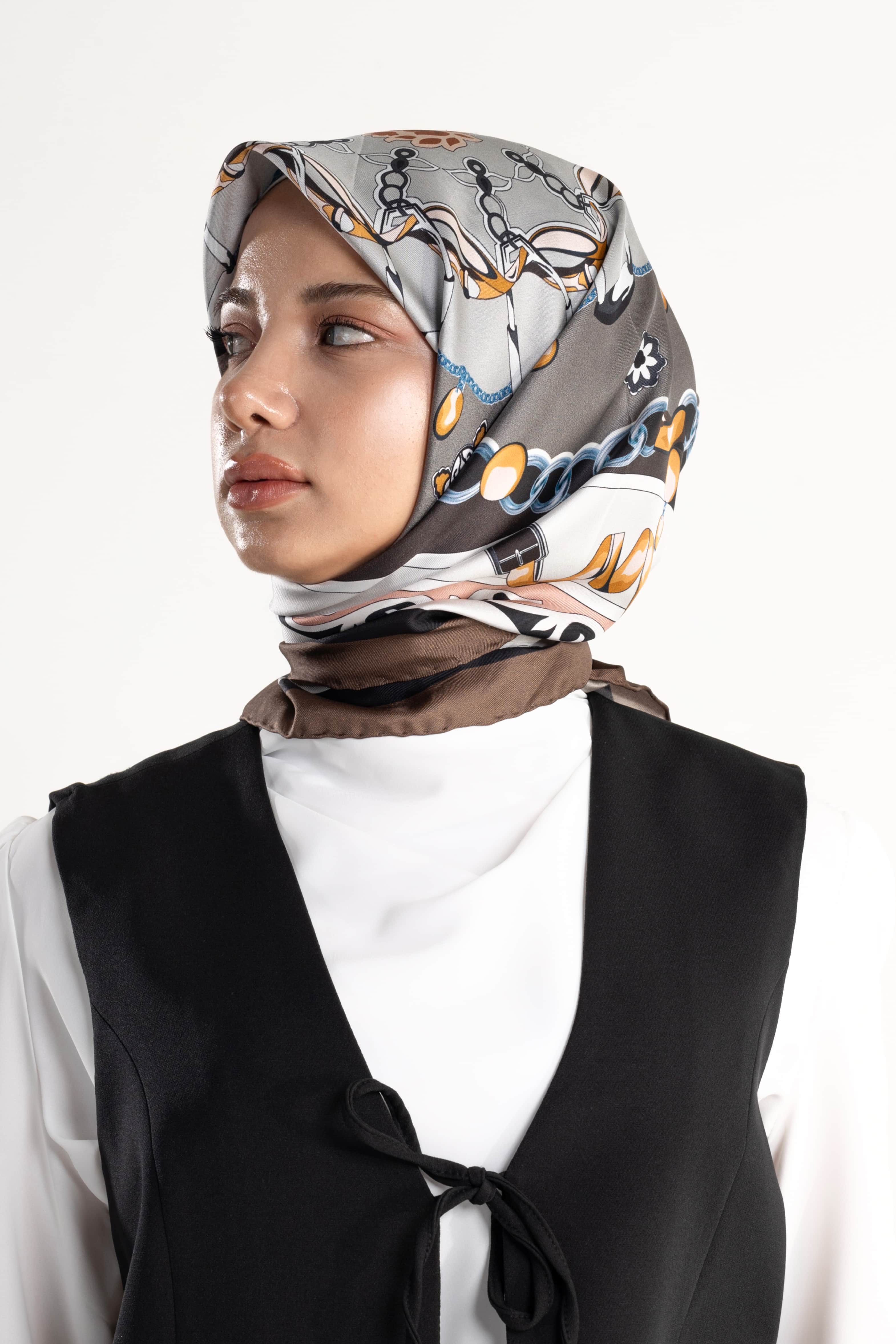 Velora Desen Twill İpek Eşarp