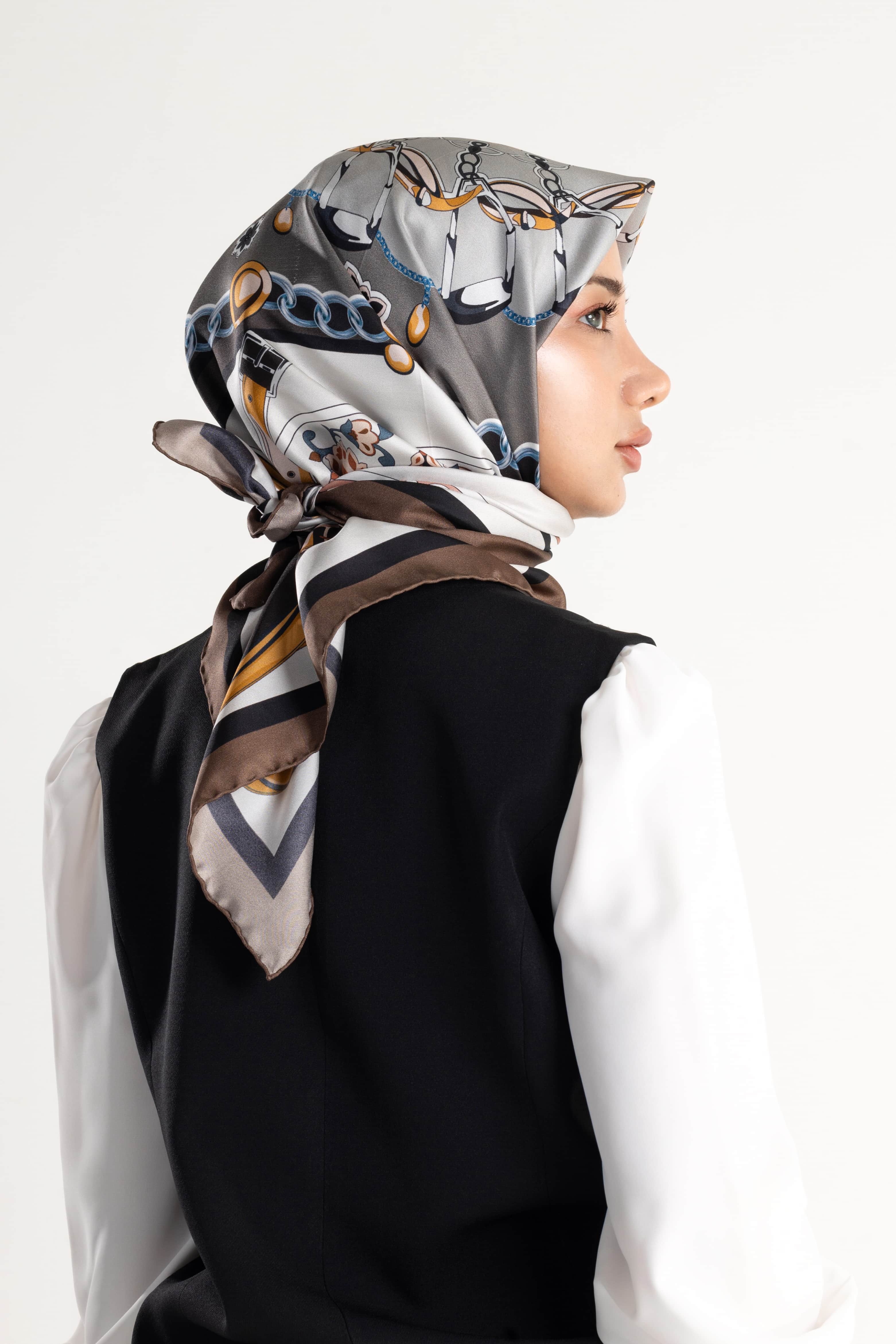 Velora Desen Twill İpek Eşarp