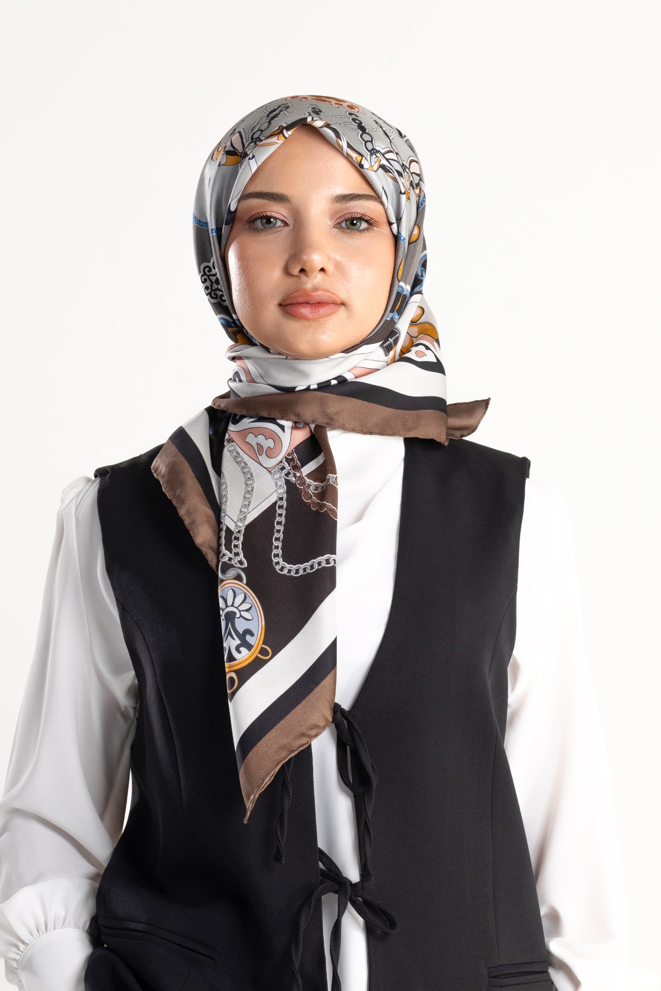 Velora Desen Twill İpek Eşarp