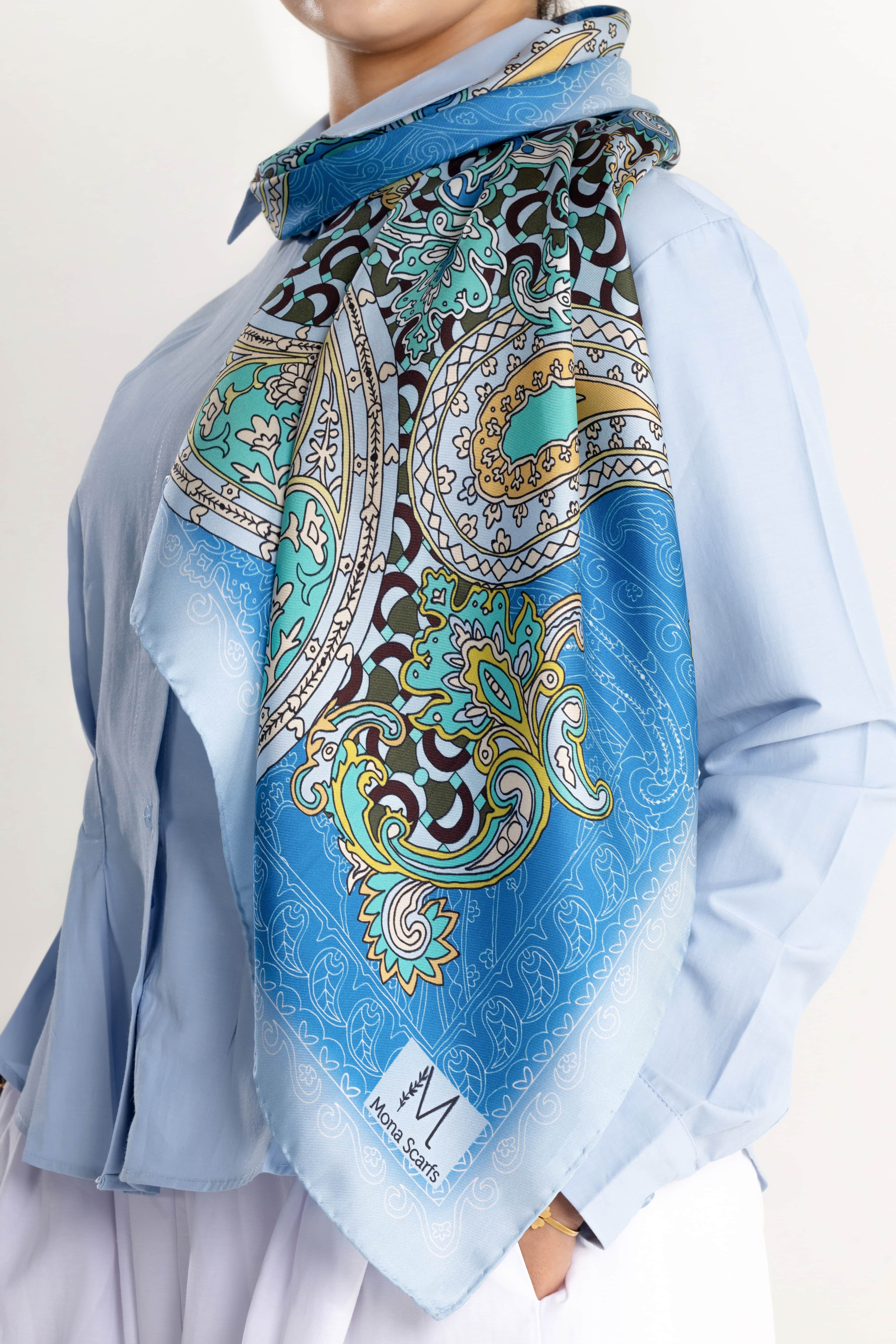 Serenza Desen Twill İpek Eşarp